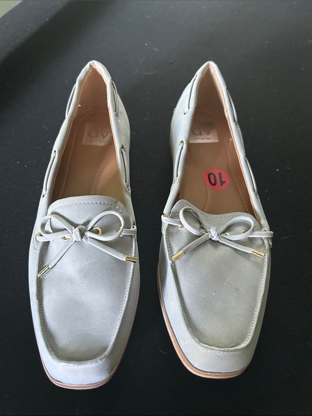 Dolce Vita Pale Gray Bow-Trim Loafers